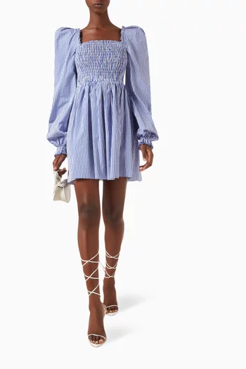 The Straw Girl Mini Dress in Gingham