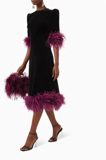 The Feather Falconetti Midi Dress in Velvet