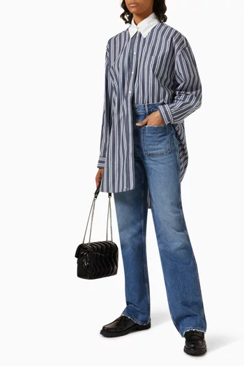 Oversized Stripe Shirt in Cotton-poplin