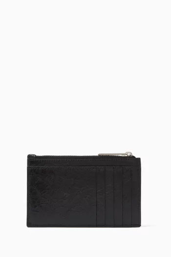 Long Monaco Coin & Card Holder in Leather