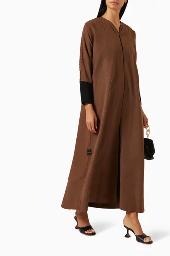 Embroidered Abaya in Suede