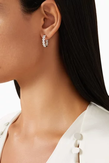 Heart Diamond Hoop Earrings in 18kt White Gold
