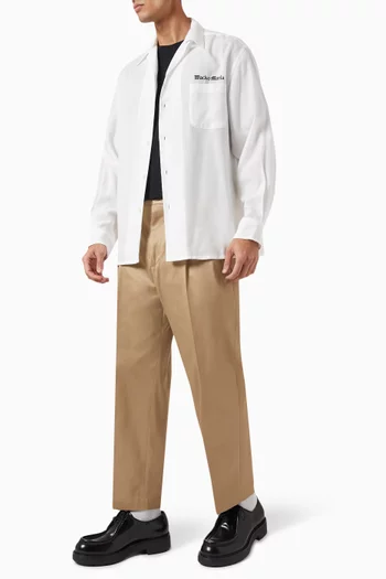Double-pleated Chino Pants in Woven-cotton