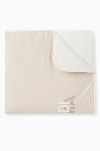 Teddy-embroidered Blanket in Cotton