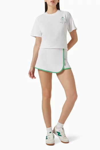 Serif Logo Wrap Mini Skirt in Cotton-blend