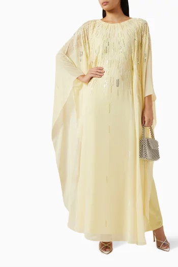 Sequin Embroidered Kaftan in Chiffon