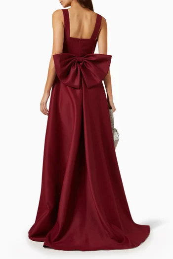 Bow-detail Gown in Satin