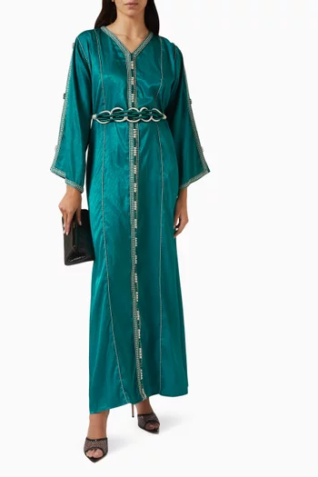 Belted Moroccan Kaftan Dress
