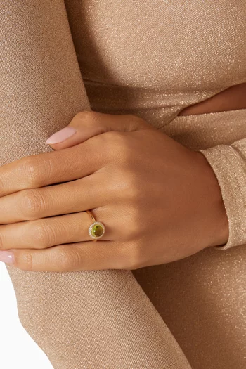 Noor Diamond & Peridot Ring in 18kt Gold