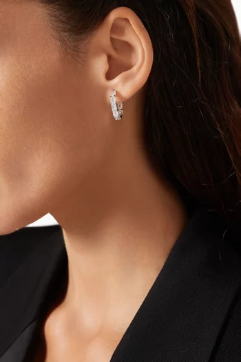 Emerald-cut Diamond Hoop Earrings in 18kt White Gold