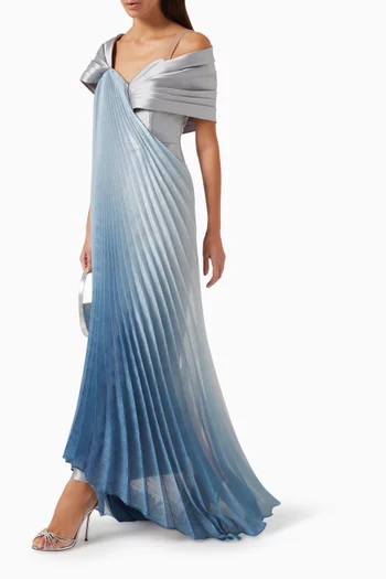 Pleated One-shoulder Dress