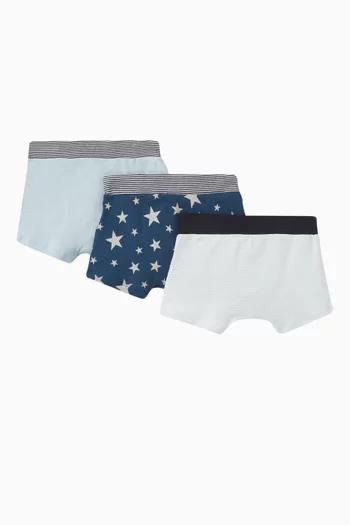 Star Boxer Shorts in Cotton,  Pack of Three
