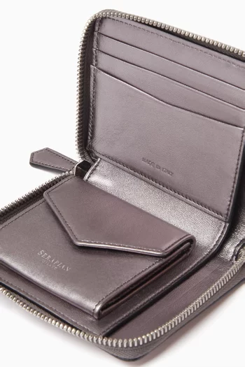 Mini Zip Wallet in Mosaico Leather