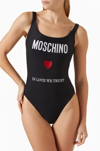 In Love We Trust One-piece Swimsuit in Stretch Nylon