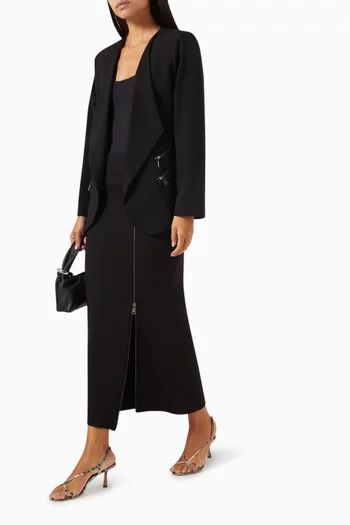 Zip-up Maxi Skirt in Viscose-blend
