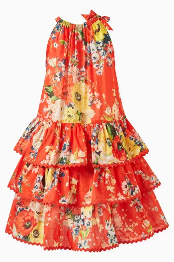 Alight Floral-print Tiered Dress in Cotton