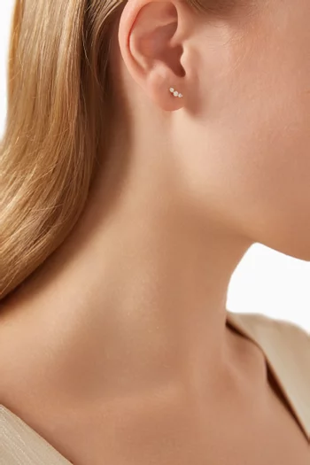 Curve Diamond Single Stud Earring in 18kt Gold