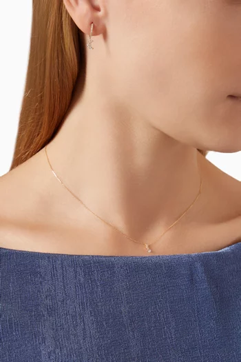 Selene Moon Pavé Diamond Necklace in 18kt Gold