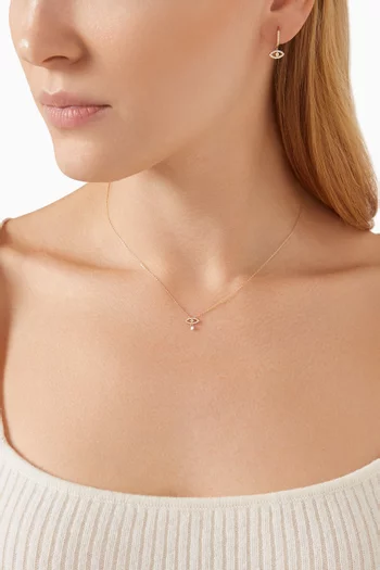 Selene Eye Pavé Diamond Necklace in 18kt Gold