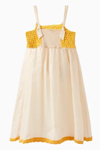 Junie Floral Dress in Crochet Knit & Cotton
