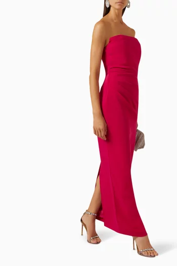 Strapless Maxi Dress in Crepe