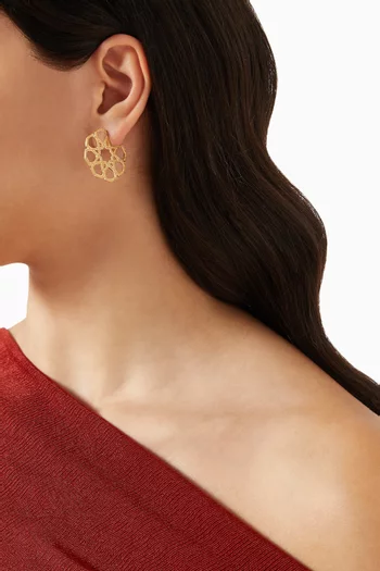 Arabesque Deco Sapphire Earrings in 18kt Gold