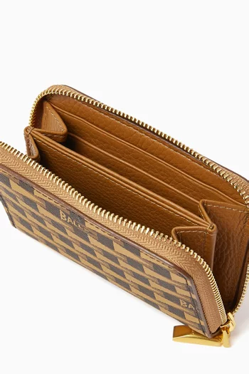 Pennant Printed Zip-around Wallet in Leather