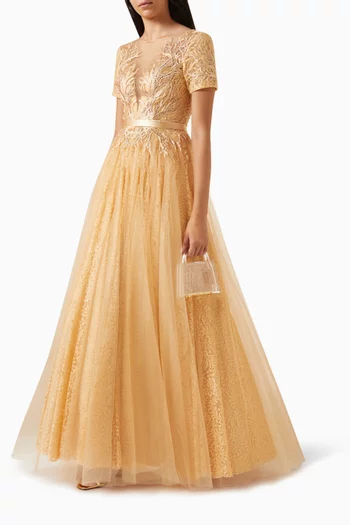 Embellished Gown in Tulle