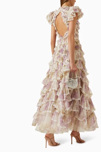 Wisteria Ruffle Lace Gown in Recycled Tulle