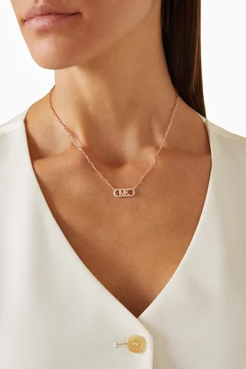 Pavé Empire Logo Necklace in 14kt Rose Gold-plated Sterling Silver
