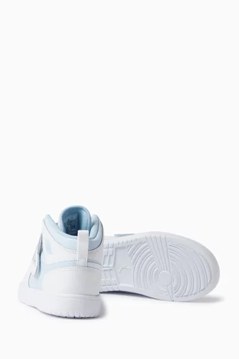 Kids Sky Jordan 1 Sneakers in Leather