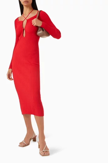 The Lisa Midi Dress in Viscose & Nylon