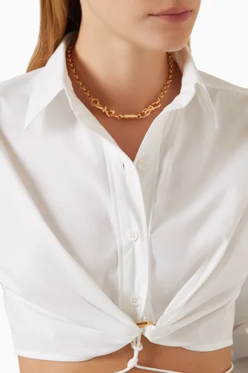 The Horsebit Necklace in Gold-plated Brass