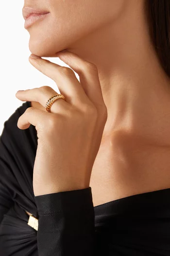 Ridged Marbella Ring in Gold-plated Brass