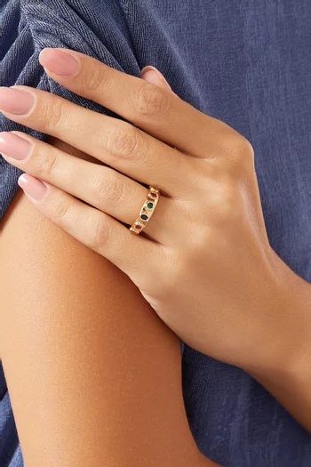Royale Stone Band Ring in Gold-plated Brass