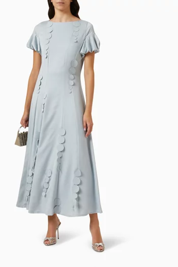 A-line Frilled Sleeved Maxi Dress