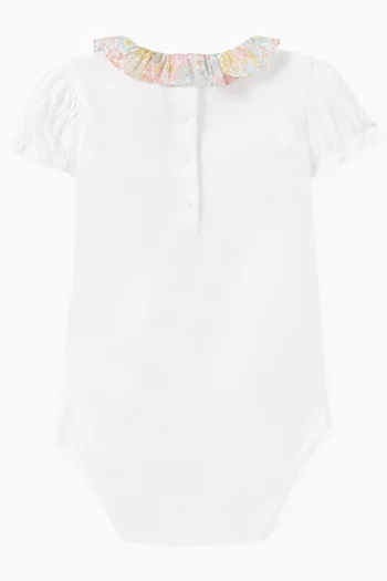 Printed Collar Bodysuit in Cotton