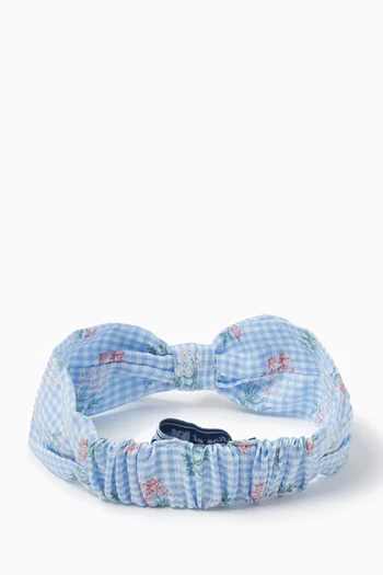 Gingham-print Headband in Cotton
