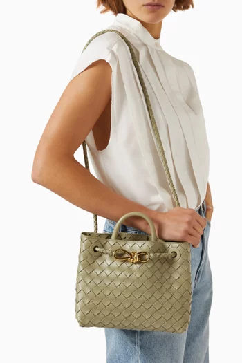 Small Andiamo Top-handle Bag in Intrecciato Leather