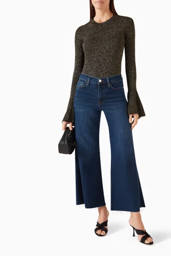 Le Palazzo Crop Raw AfterJeans in Denim