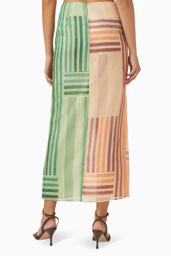 Marisol Twist Skirt in Silk Wool Blend