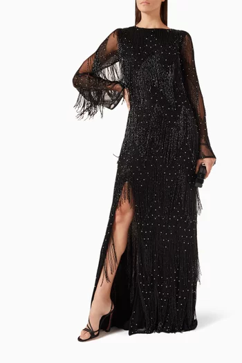 Arlie Bell Cuff Gown in Beaded Tulle