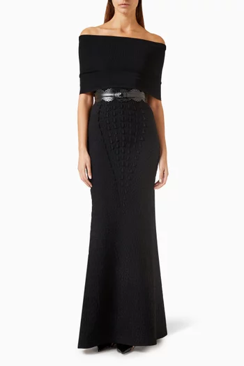 Maxi Skirt in Croco Jacquard