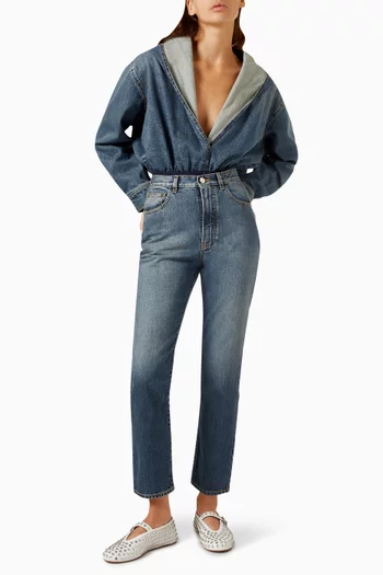 High-waist Jeans in Denim