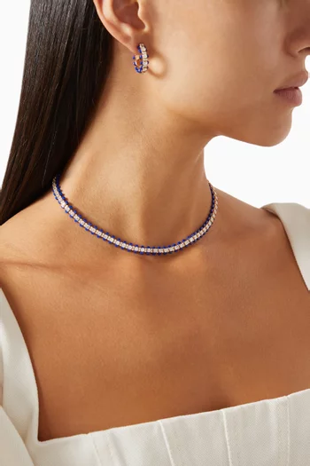 Tip-Top Diamond & Lapis Lazuli Collar Necklace in 18kt Rose Gold