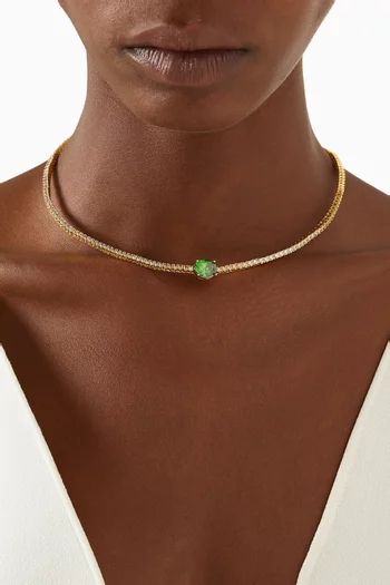 Emerald City Necklace in Gold-plated Brass
