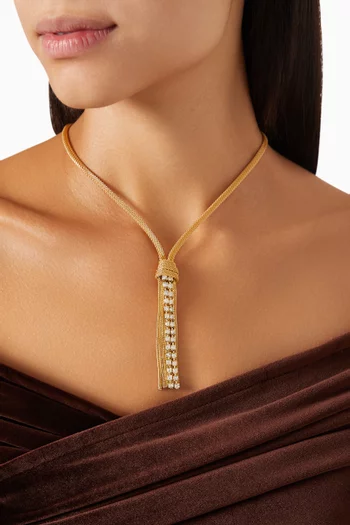 Rediscovered 1980s Vintage Crystal Tassel Necklace