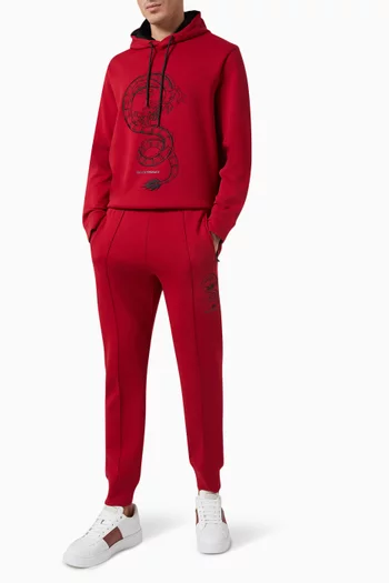 Lunar New Year Dragon Joggers in Stretch Cotton Blend Jersey