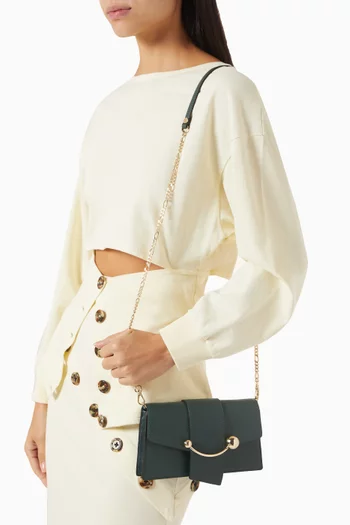 Crescent Chain Shoulder Bag in Leather
