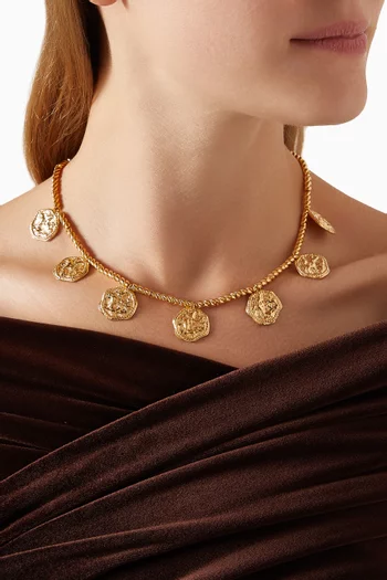 Feminine Waves Necklace in 18kt Gold-plated Brass
